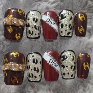 Chic Designer-Inspired Nail Set